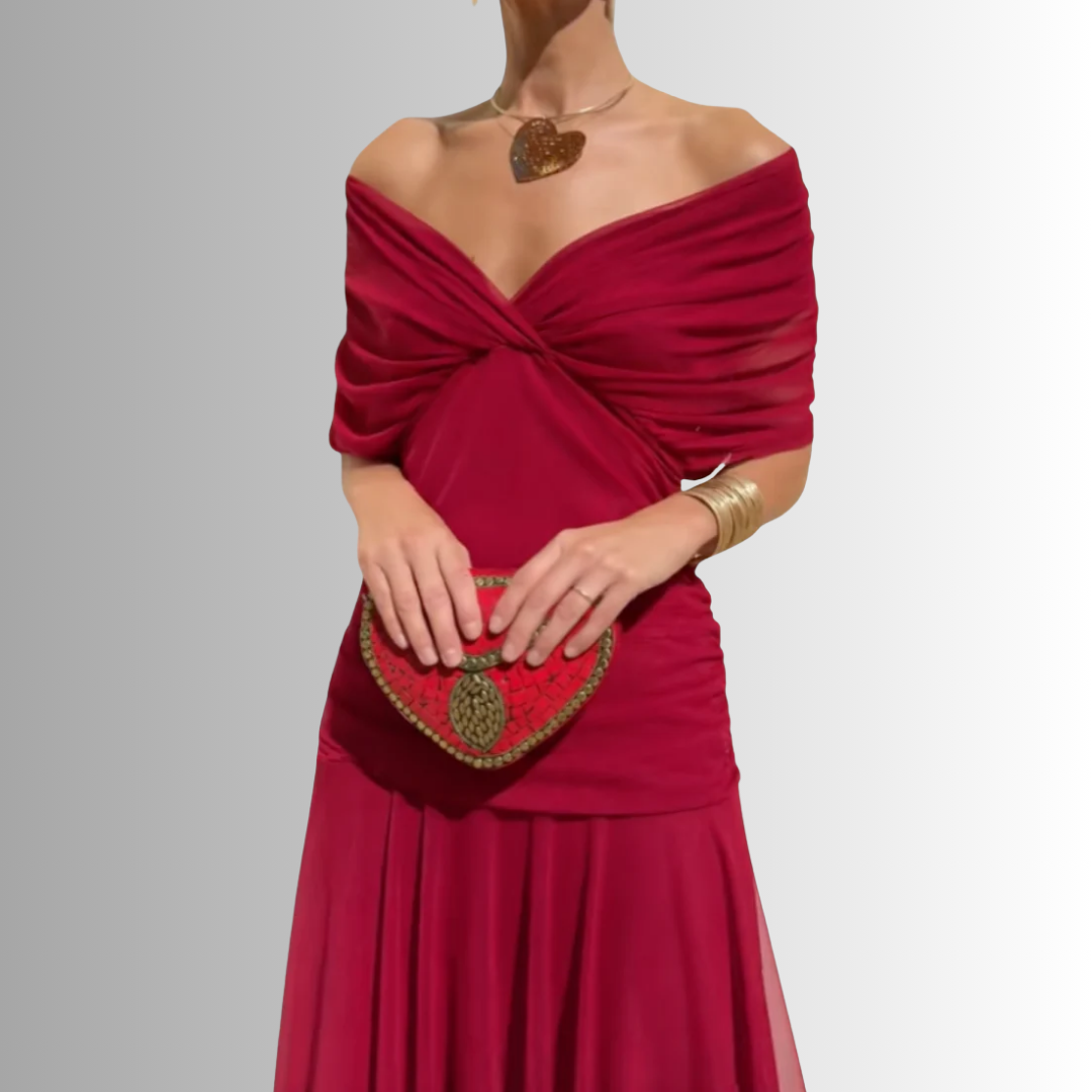 Maya | Chiffon Off-Shoulder Maxi Dress