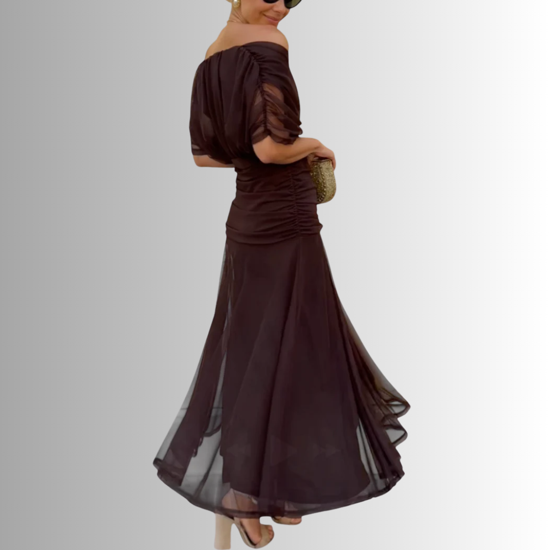 Maya | Chiffon Off-Shoulder Maxi Dress