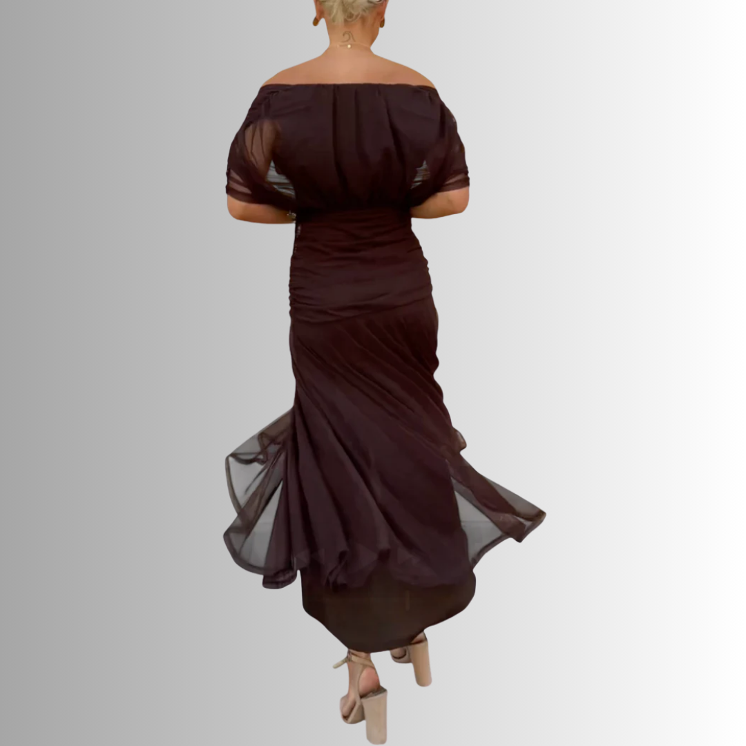 Maya | Chiffon Off-Shoulder Maxi Dress
