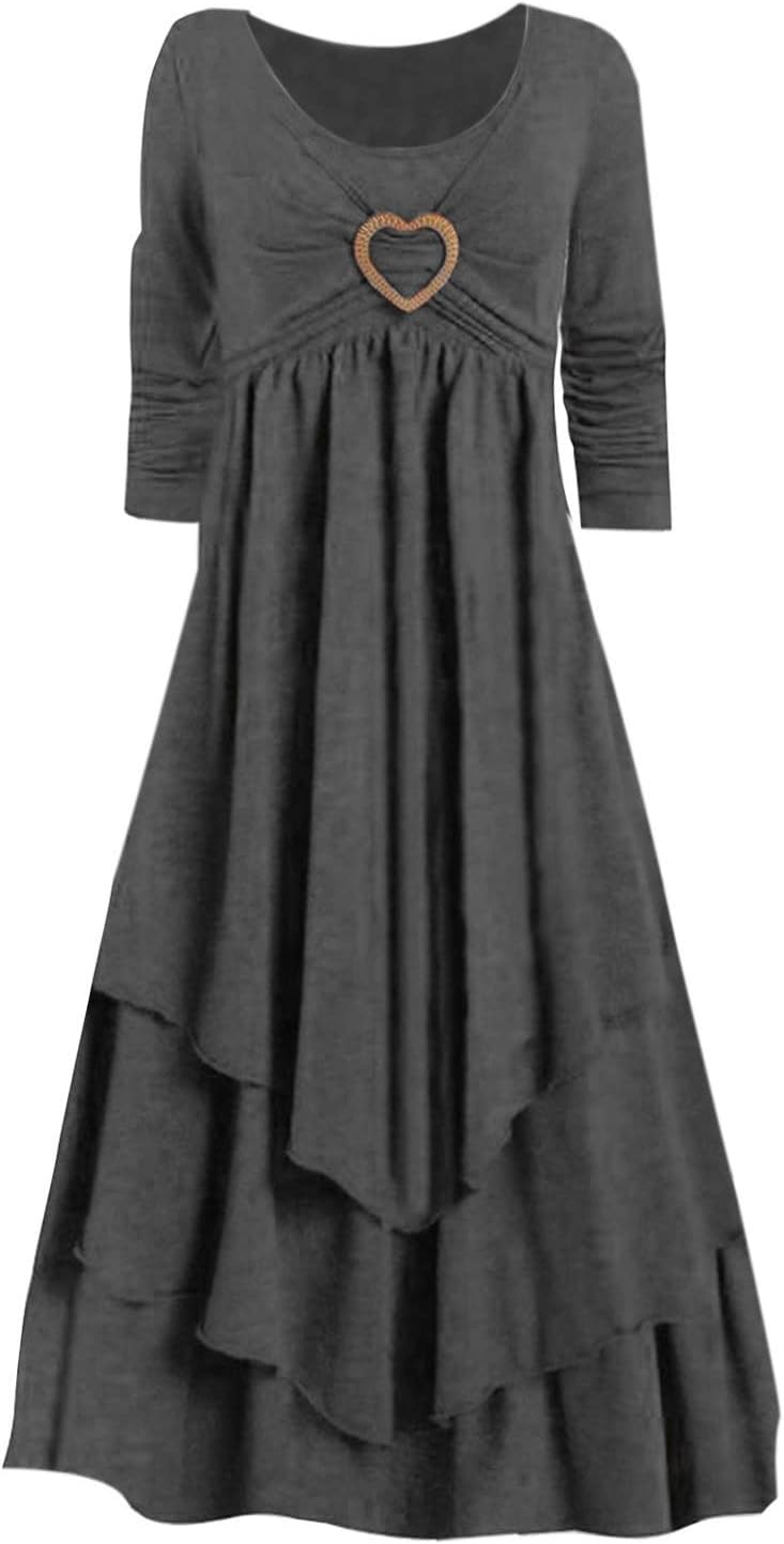 M&H | Tiered Midi Dress with Handkerchief Hem