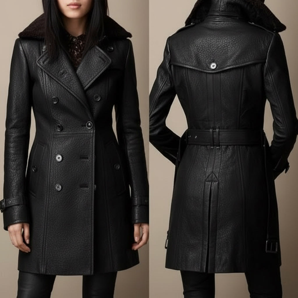 Elmont | Grained Leather Coat