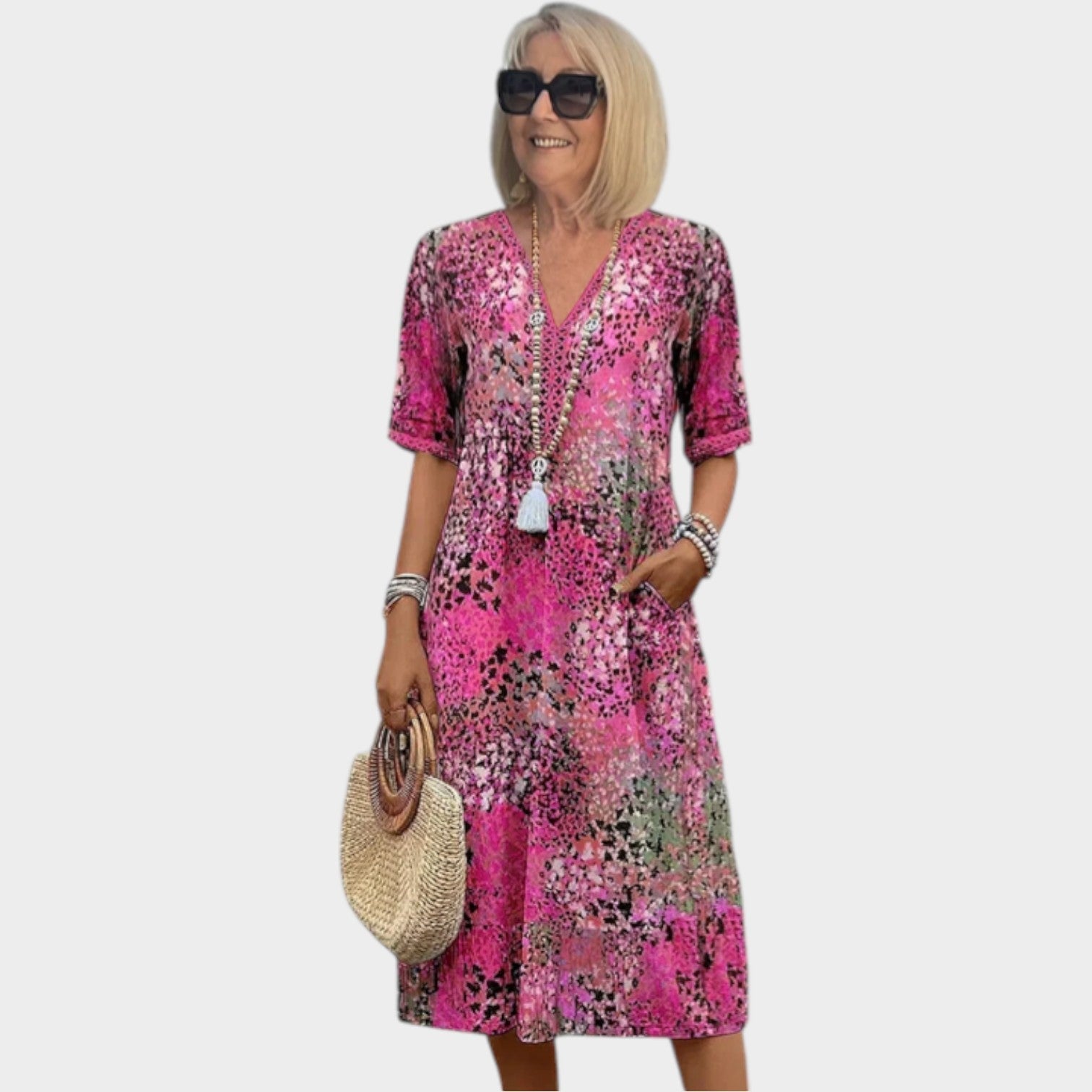 Marisol | Boho Floral Midi Dress