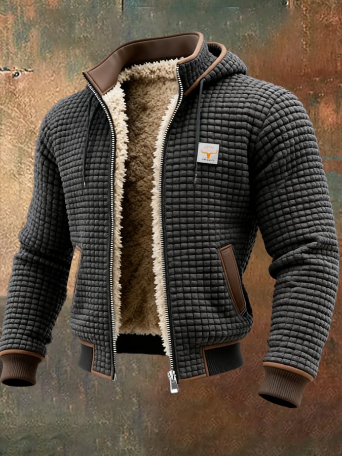 Elmont | Men's Checked Double-Collar Multi-Pocket Jacket