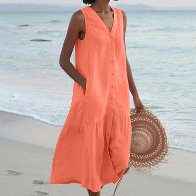 M&H | V-Neck Button-Down Dress