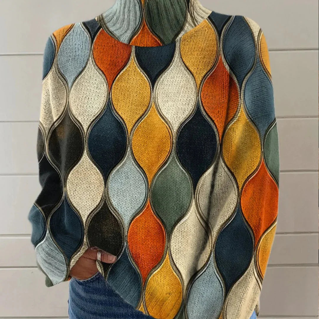 Elmont | Wavy Lines Knit Sweater