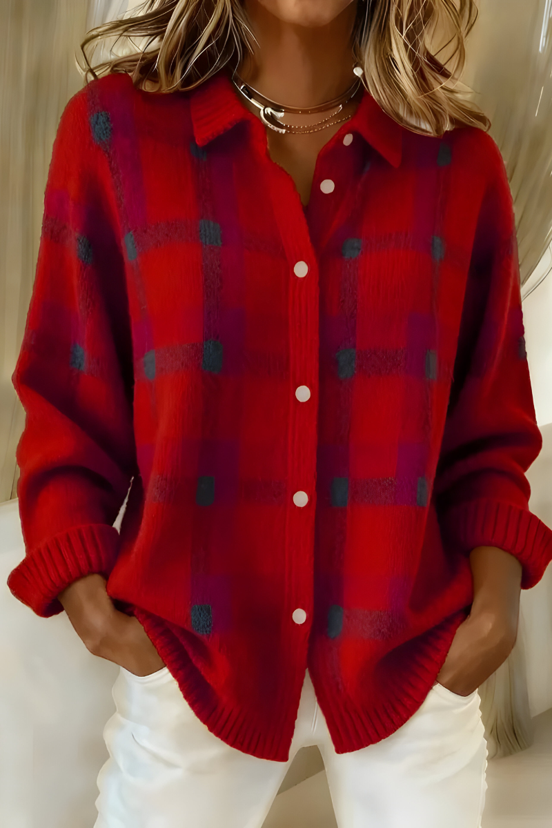 Elmont | Plaid Knit Cardigan