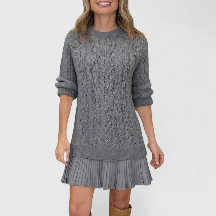Elmont | Pleated Hem Sweater Dress