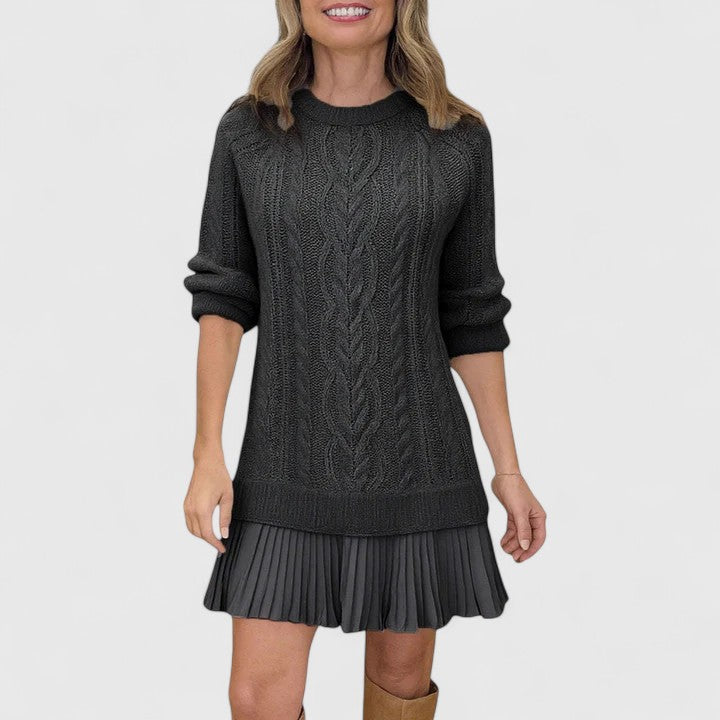 Elmont | Pleated Hem Sweater Dress