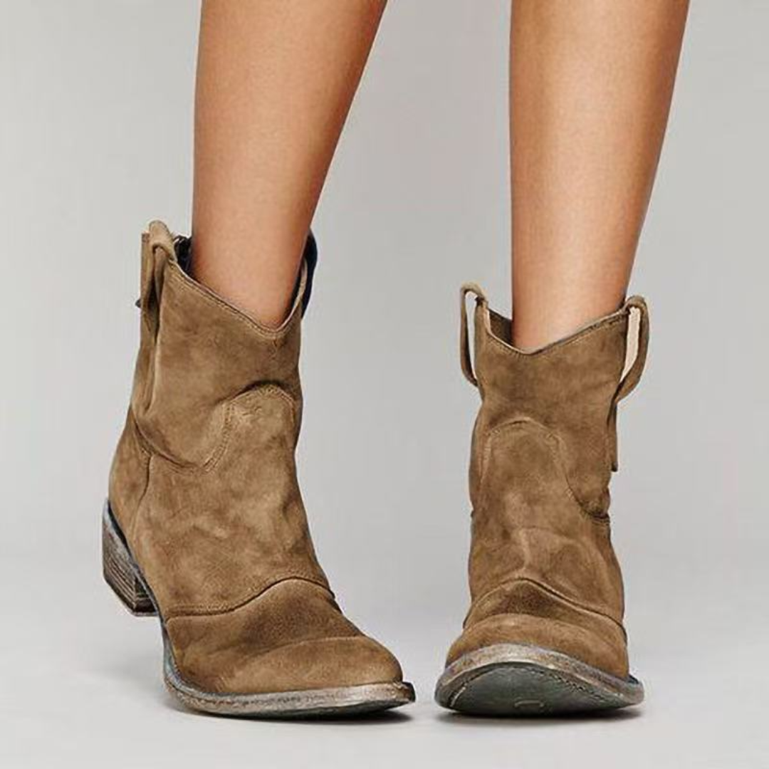 Elmont | Suede Western Ankle Boots