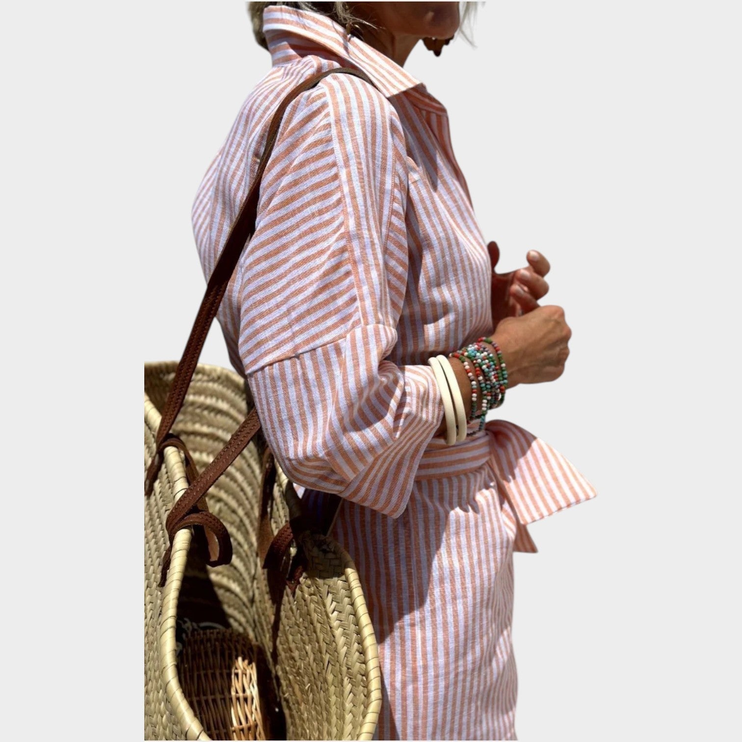 Jasmine | Midi Shirt Dress, Bohemian Geometric Print