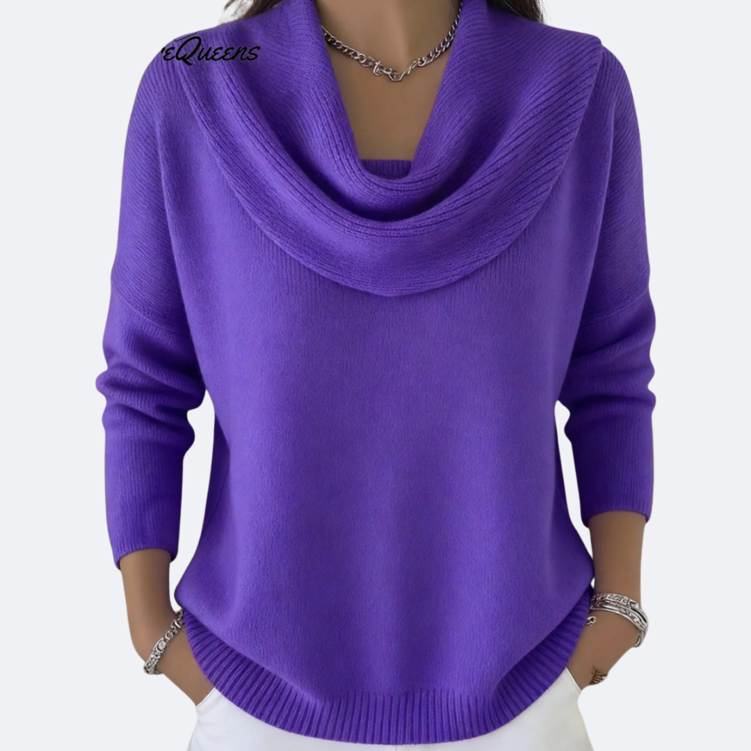 Elmont | Ruffle Neck Ribbed Sweater
