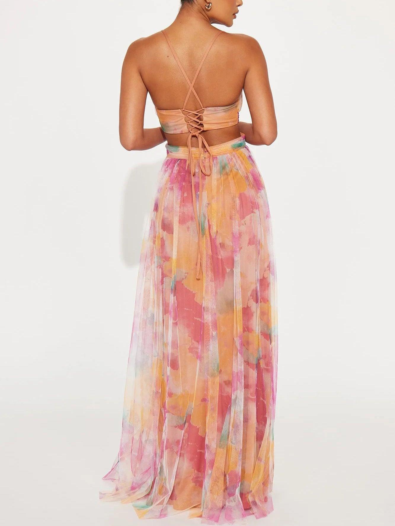 M&H | Painted Floral Print Maxi Dress