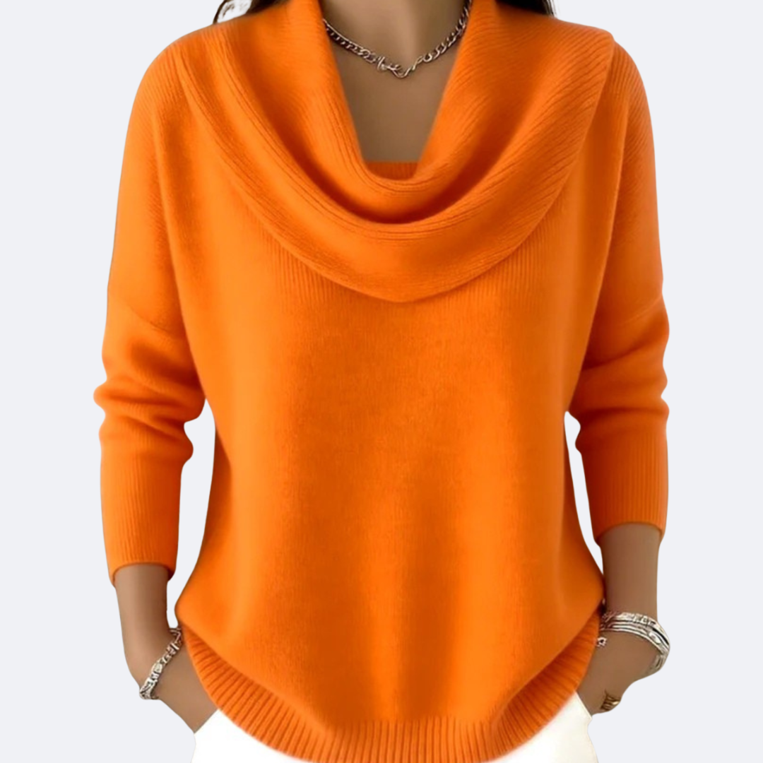 Elmont | Ruffle Neck Ribbed Sweater