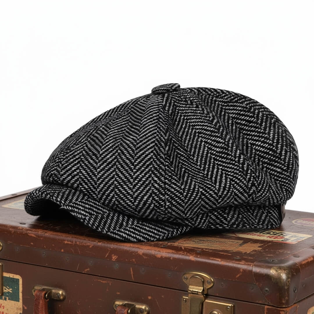 Elmont | Herringbone Wool-Blend Newsboy Cap
