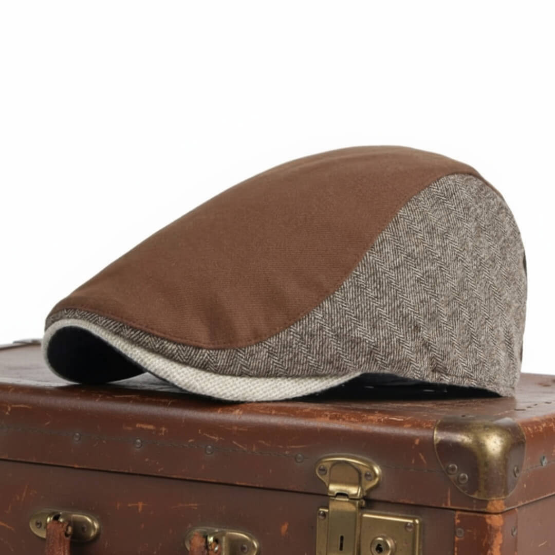 Elmont | Cotton Twill & Wool-Blend Herringbone Cap