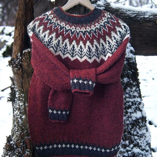 Elmont | Wool-Blend Nordic Yoke Sweater
