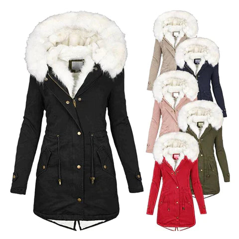 Elmont | Long Winter Coat with Faux Fur Lining