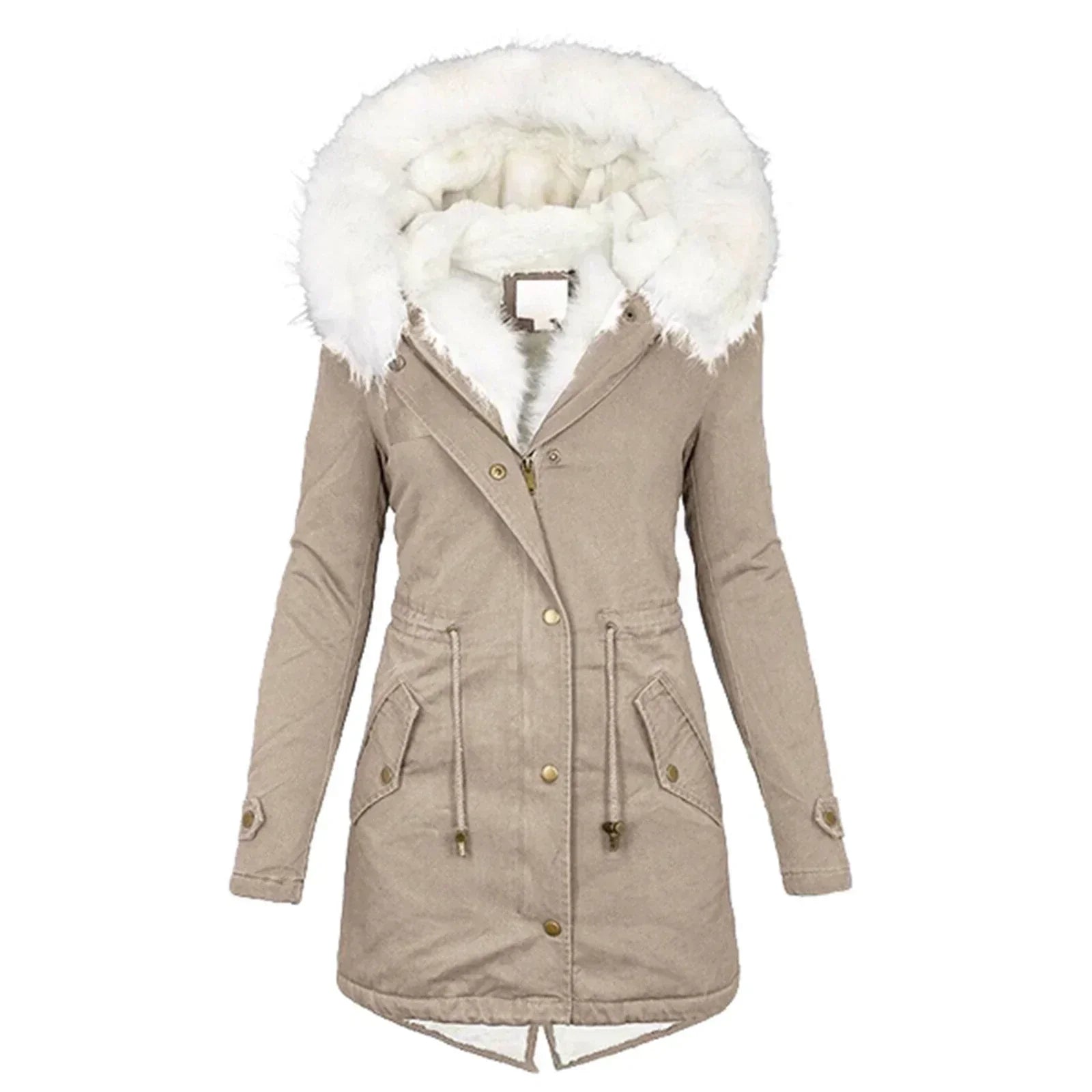 Elmont | Long Winter Coat with Faux Fur Lining
