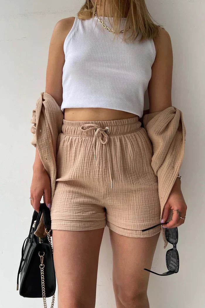 Elmont | Cropped Top & High-Waisted Pants Set