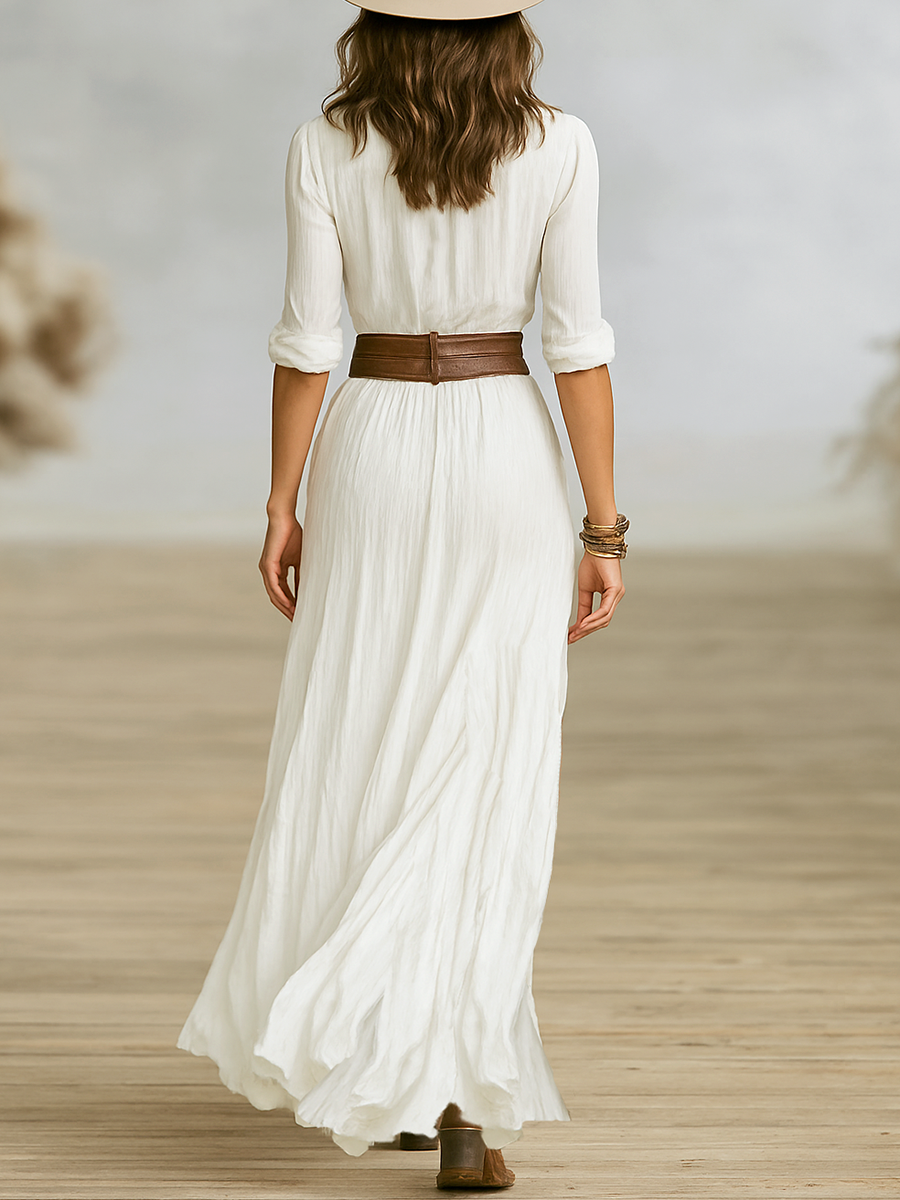 Maya | Flowing Maxi Dress with Button Front