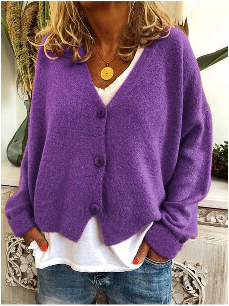 Aisha | V-Neck Button-Front Knit Cardigan