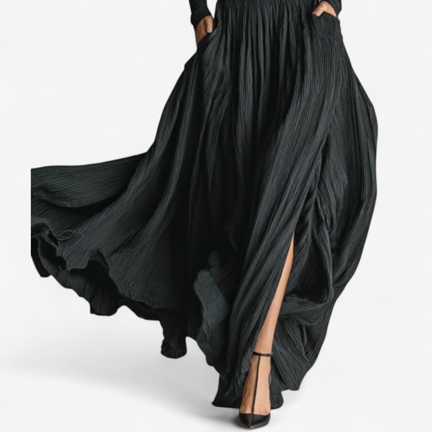 Elmont | High-Waisted Side-Slit Maxi Dress
