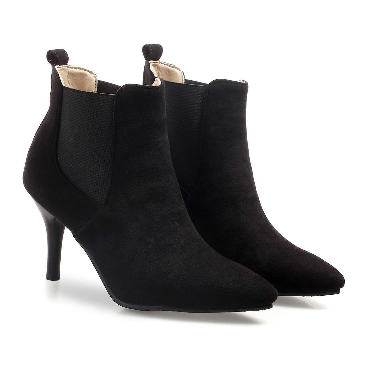 Elmont | Elastic Ankle Boot with Slim Heel