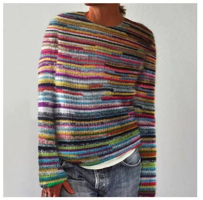 Maya | Relaxed Multicolor Stripe Sweater