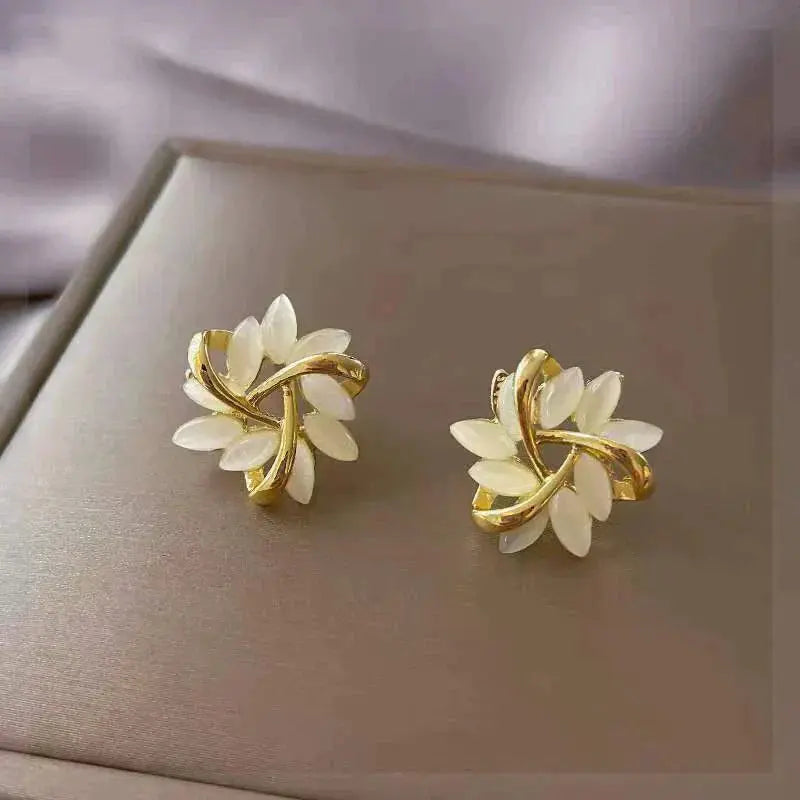 Elmont | White Opal Stud Earrings