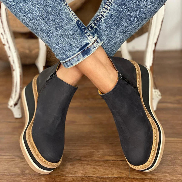 Elmont | Platform Ankle Boot with Side Zipper