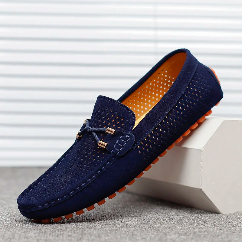 Elmont | Men's Perforated Leather Slip-On Loafers