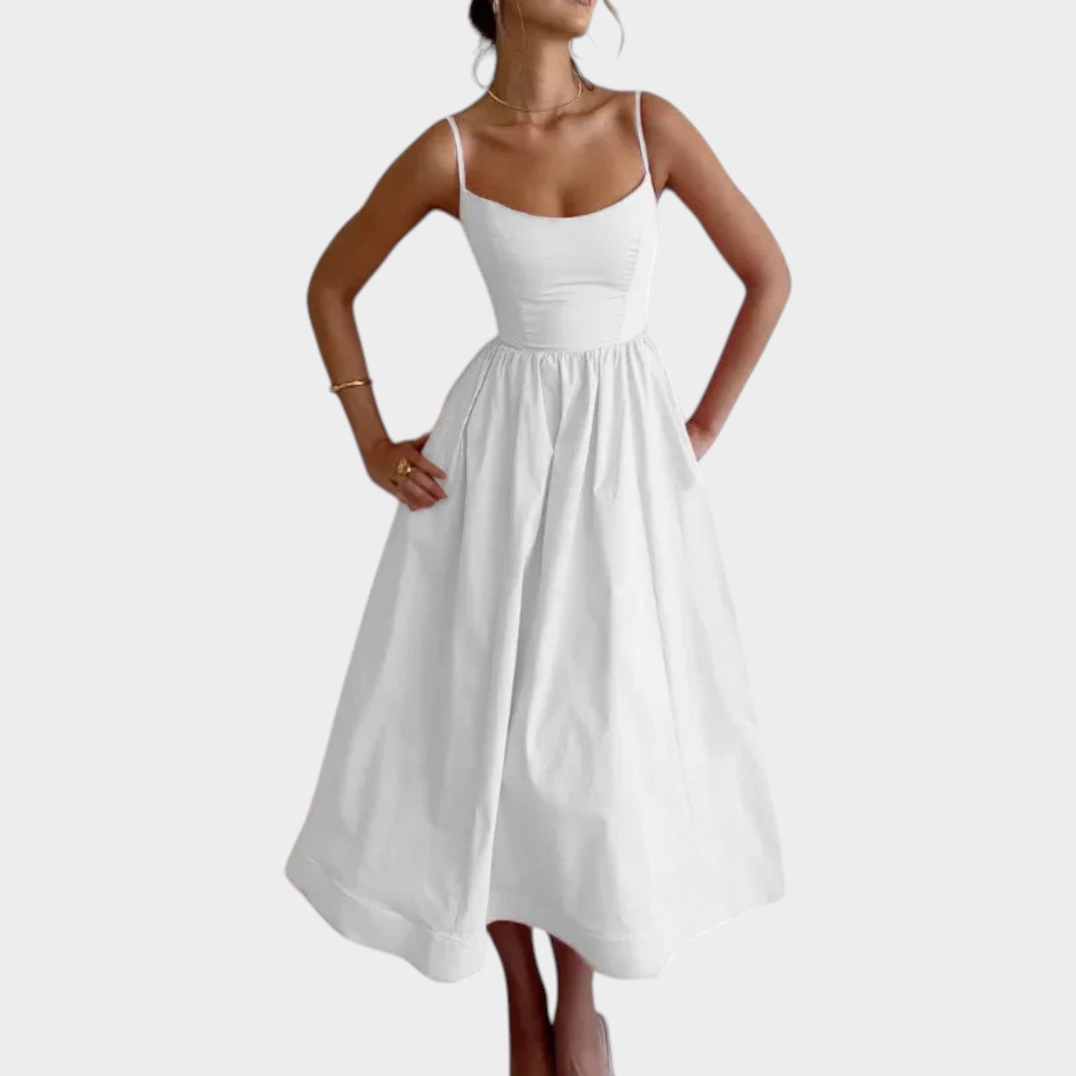 Naomi | Spaghetti Strap Flowy Midi Dress