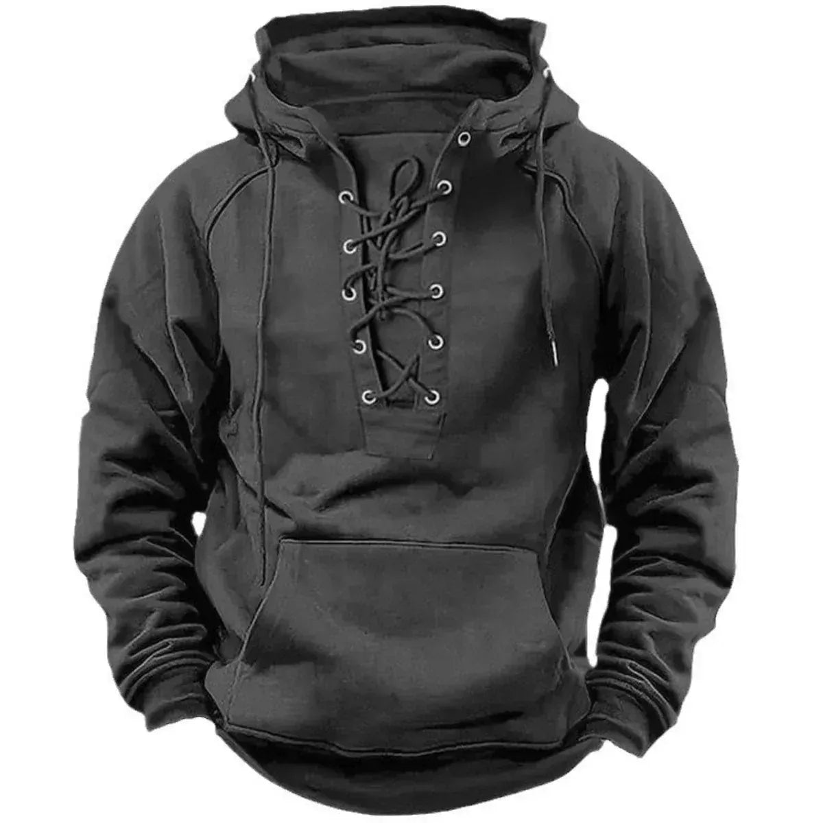 Elmont | Lace-Up Cotton Fleece Hoodie