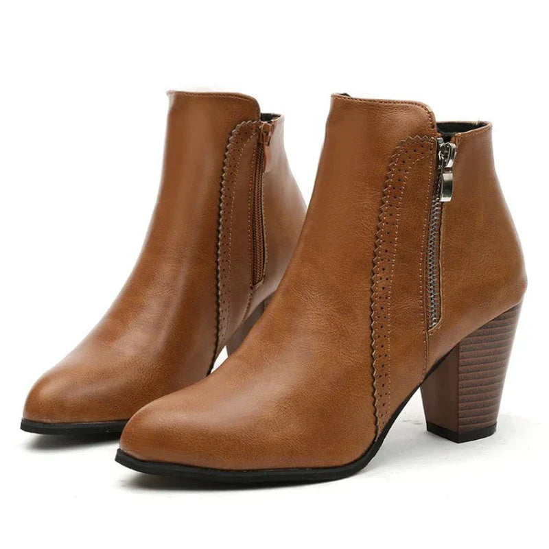 Elmont | Heeled Ankle Boots with Zip