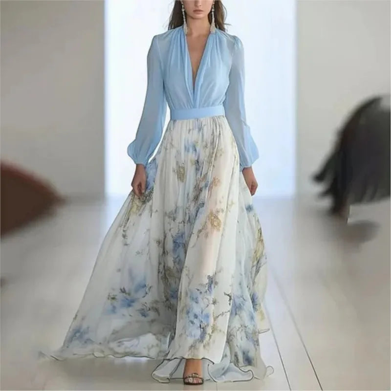 Elmont | Bohemian Maxi Dress with Floral Print