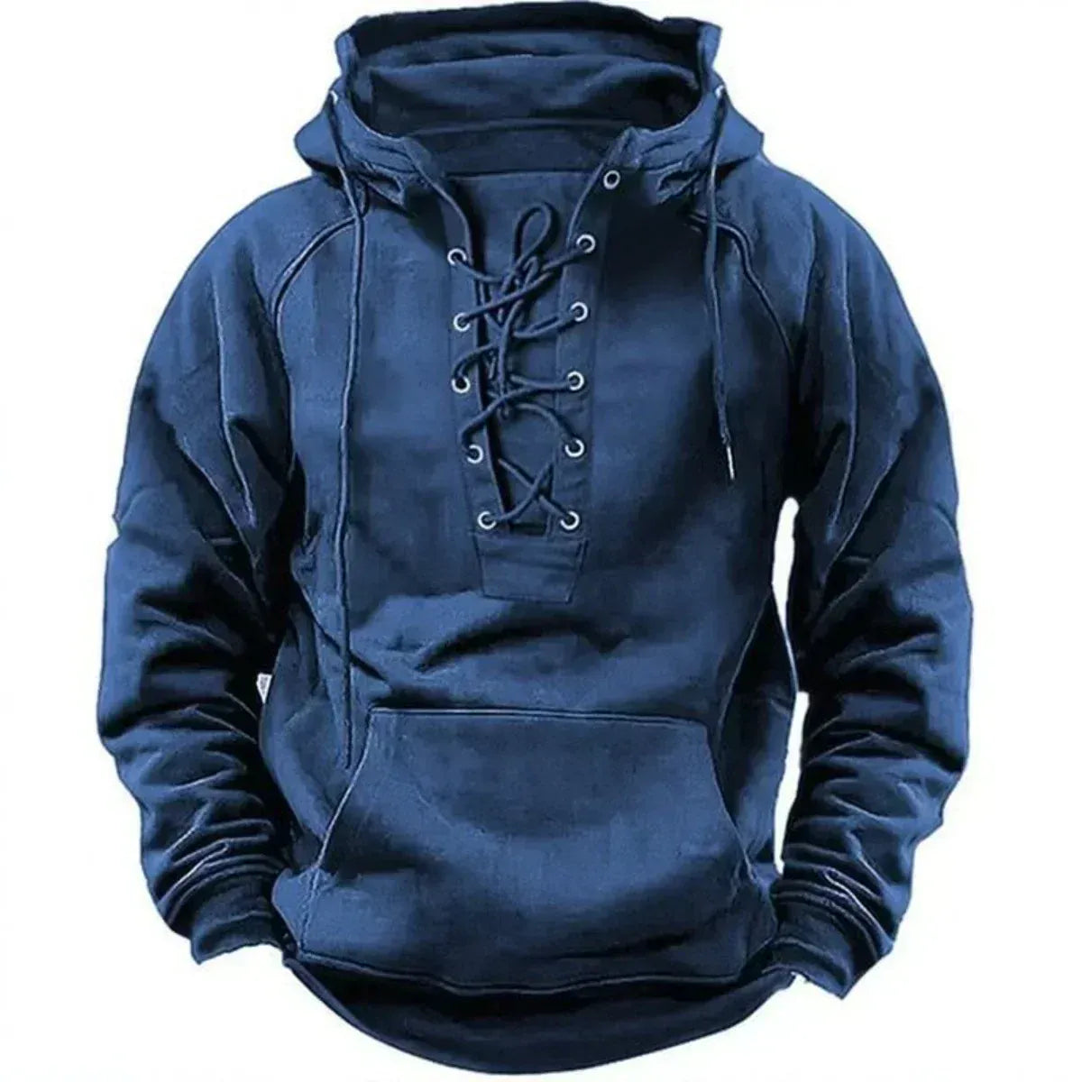 Elmont | Lace-Up Cotton Fleece Hoodie