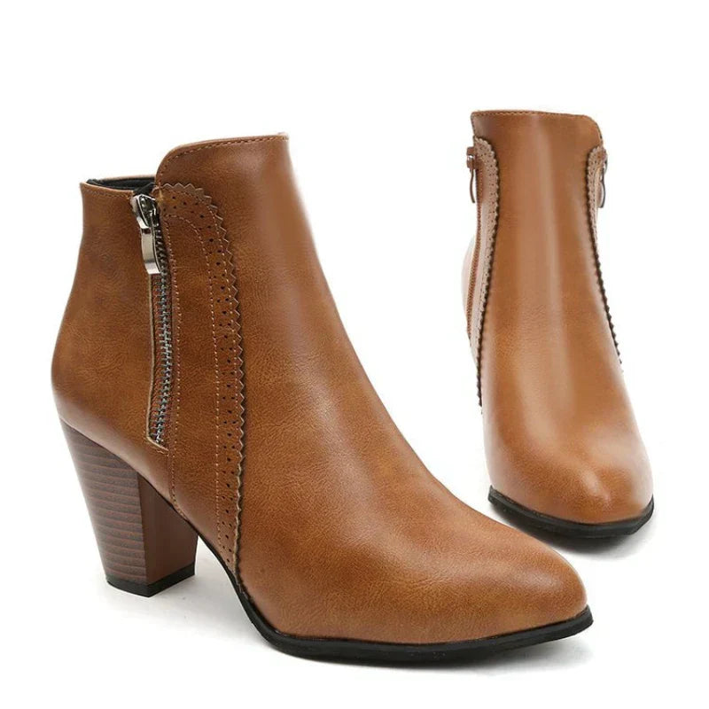 Elmont | Heeled Ankle Boots with Zip