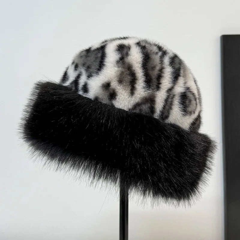 Elmont | Leopard Print Faux Fur Hat