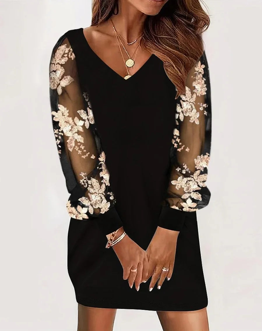 Elmont | Lace-Sleeve Relaxed Dress