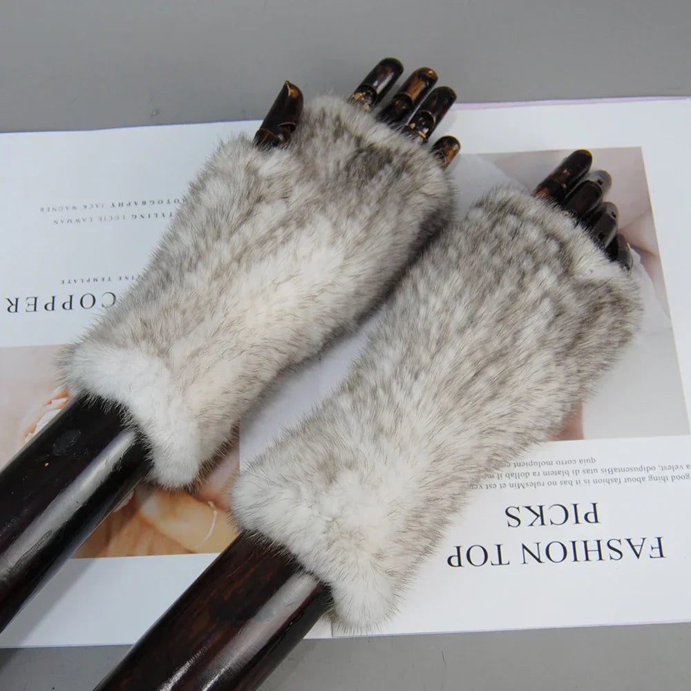 Elmont | Mink Fur Fingerless Gloves