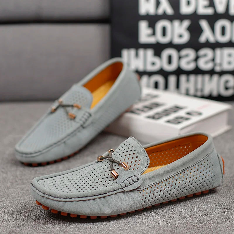 Elmont | Men's Perforated Leather Slip-On Loafers