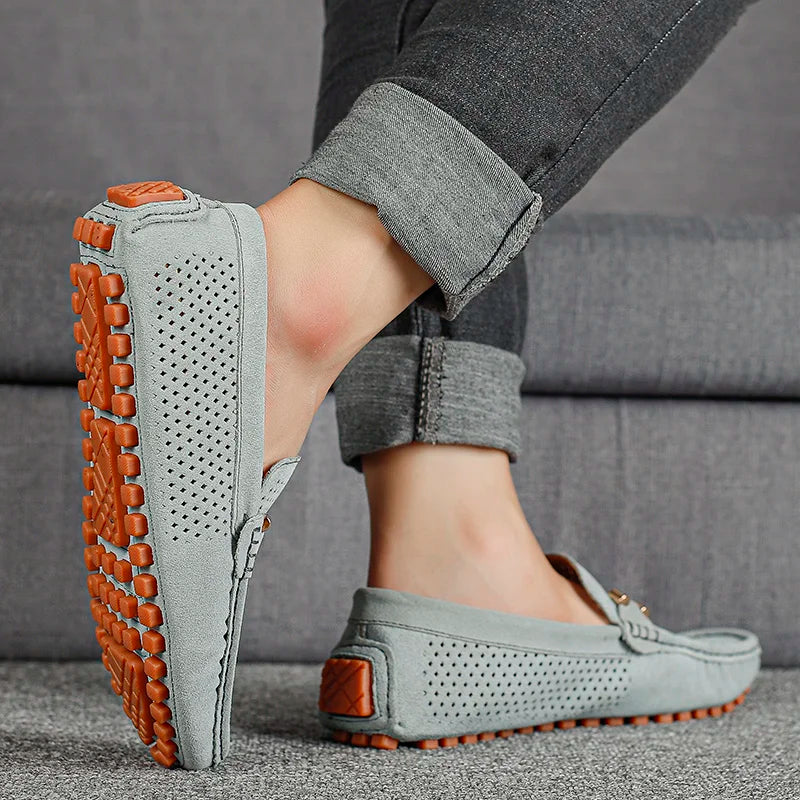 Elmont | Men's Perforated Leather Slip-On Loafers