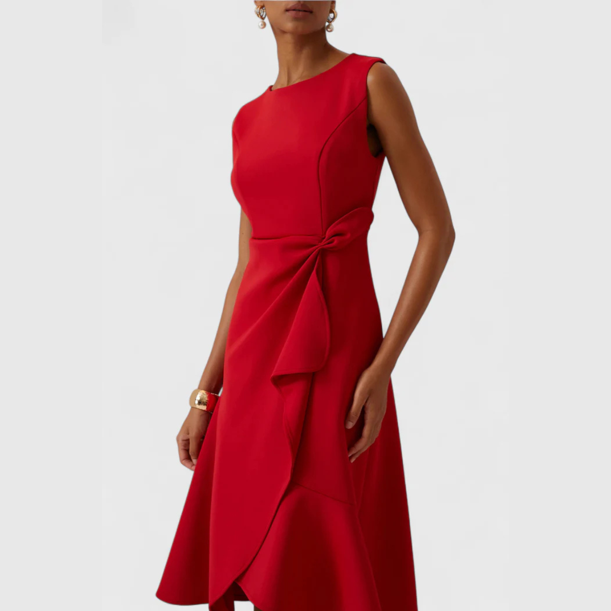 Harper | Wrap Midi Dress with Ruffle Hem