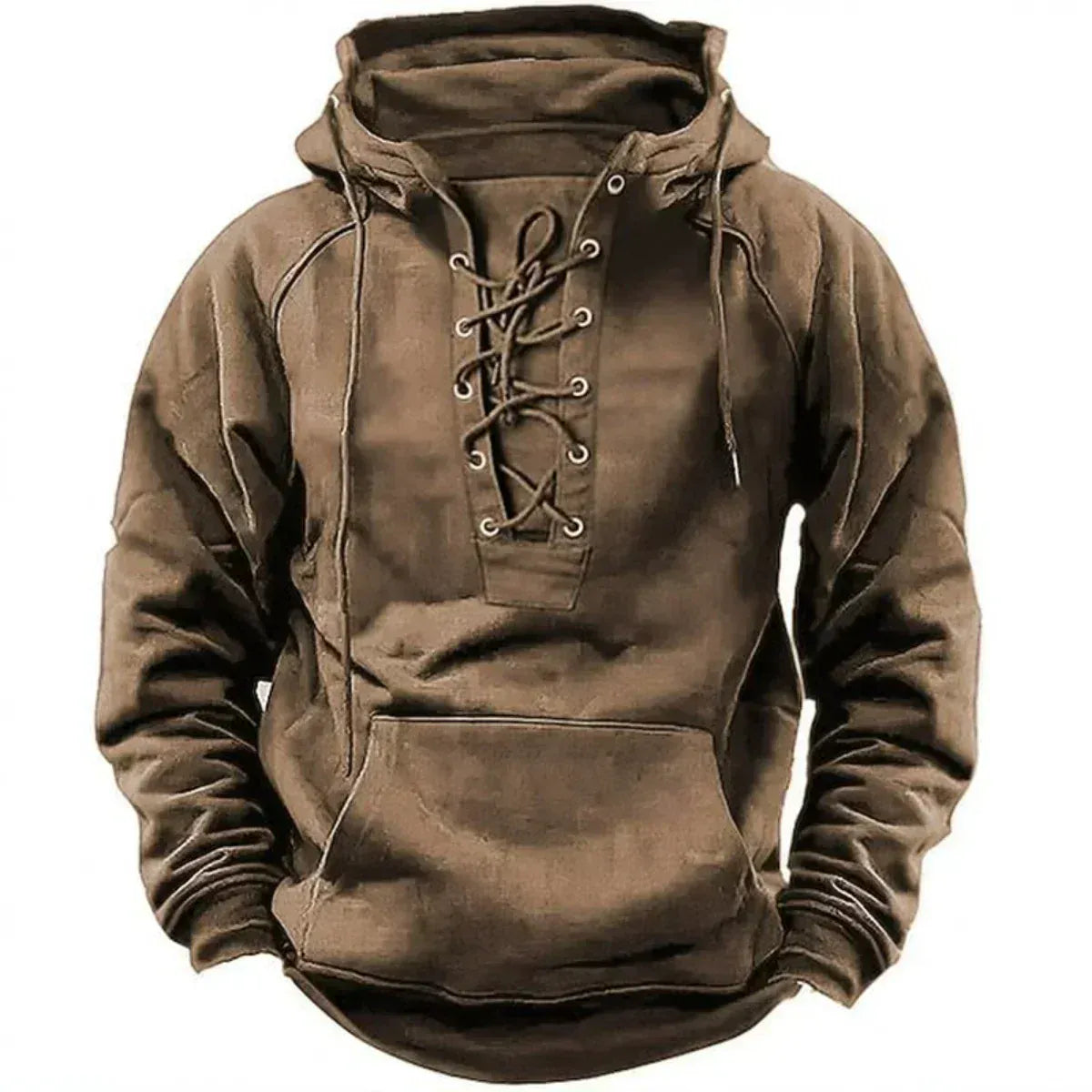Elmont | Lace-Up Cotton Fleece Hoodie