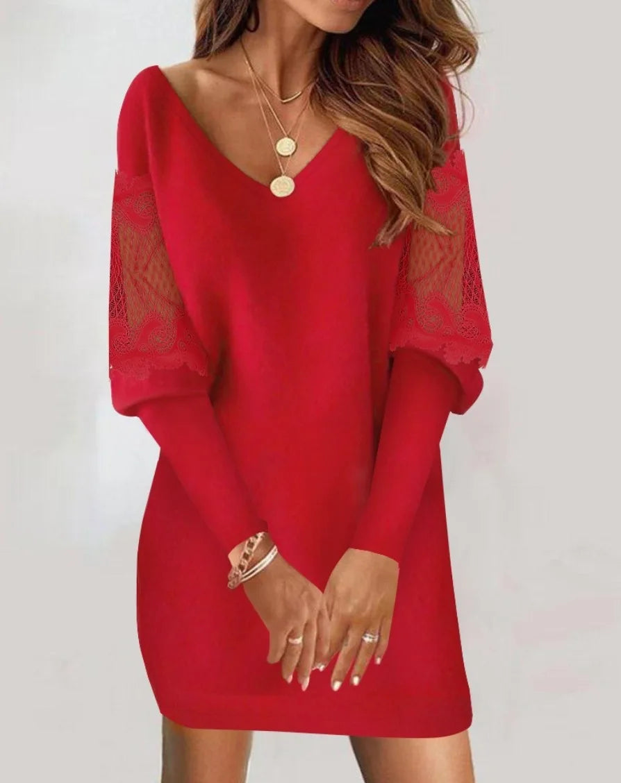 Elmont | Lace-Sleeve Relaxed Dress