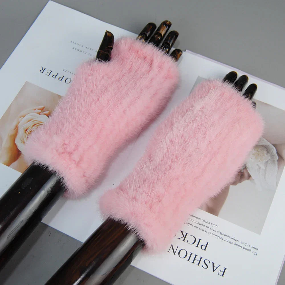 Elmont | Mink Fur Fingerless Gloves