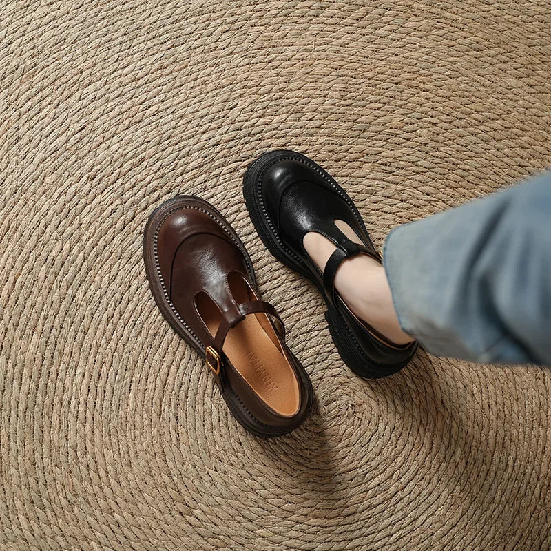 Elmont | Leather Mary Jane Flats