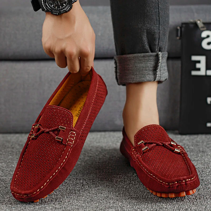 Elmont | Men's Perforated Leather Slip-On Loafers