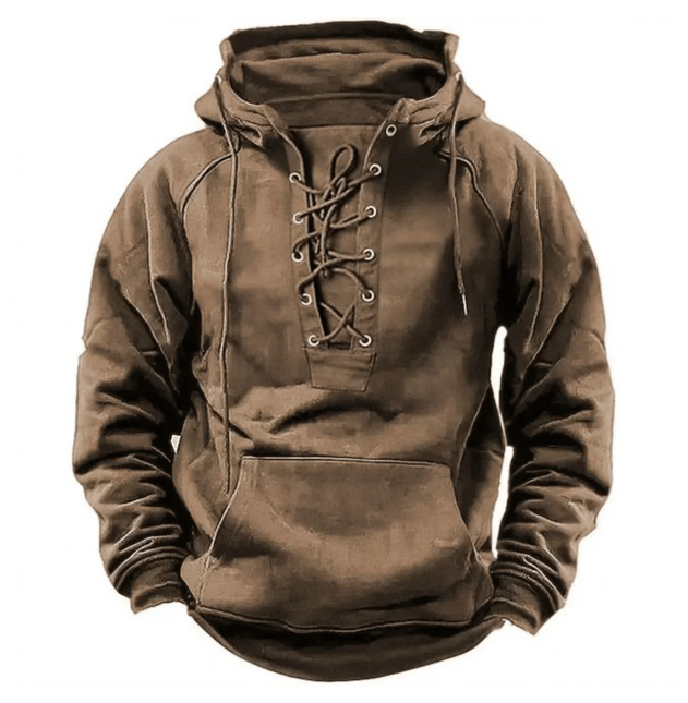 Elmont | Lace-Up Cotton Fleece Hoodie