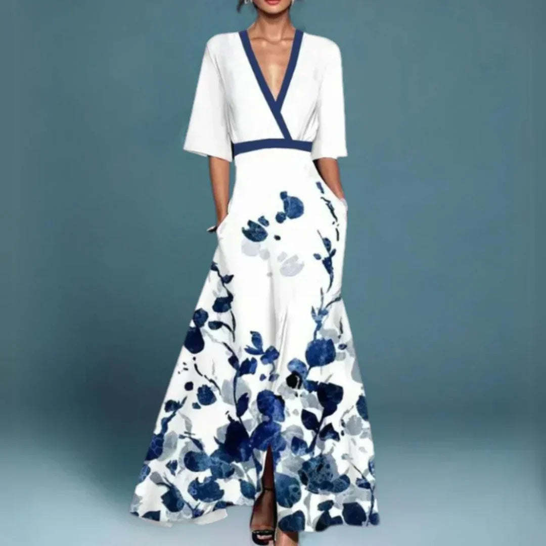 Maya | Floral V-Neck Maxi Dress